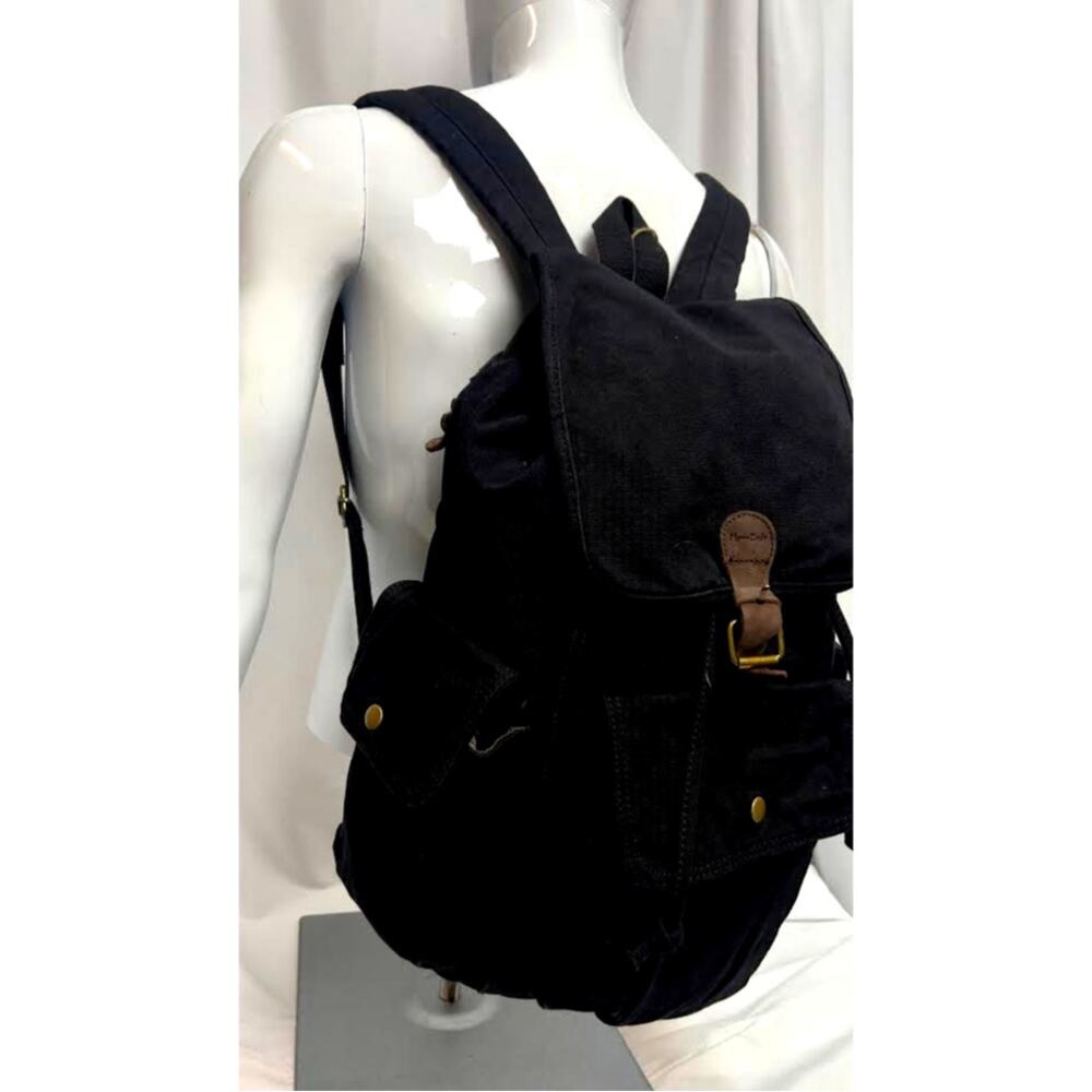 Classic Black Canvas Backpack